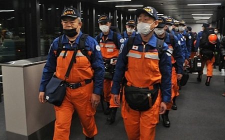 TÜRKİYE'DEN ULUSLARARASI YARDIM ÇAĞRISININ ARDINDAN  JAPON AFET EKİBİ,ÜLKEYE GELDİ.