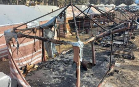 ÇADIR KENTTE YANGIN :2 DEPREMZEDE YARALANDI