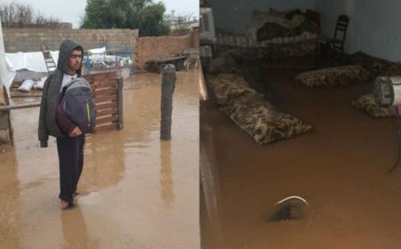 MARDİN'DE YAĞMUR ETKİLİ OLDU, İLKOKULU VE EVLERİ SU BASTI