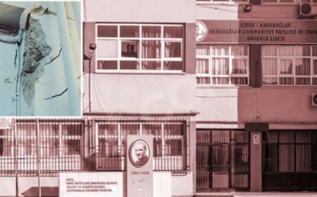 İZMİR'DE HASARLI BİNADA EĞİTİM