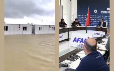 HATAY’DAKİ KONTEYNER KENT ŞİDDETLİ YAĞIŞLARLA SULAR ALTINDA KALDI