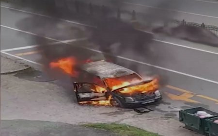 Rize’de Seyir Halindeki Araç, Alev Topuna Döndü