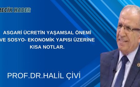 ASGARİ ÜCRETİN YAŞAMSAL ÖNEMİ VE SOSYO- EKONOMİK YAPISI ÜZERİNE KISA NOTLAR.