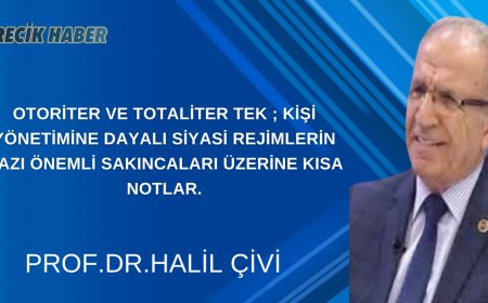 OTORİTER VE TOTALİTER TEK ; KİŞİ YÖNETİMİNE DAYALI SİYASİ REJİMLERİN BAZI ÖNEMLİ SAKINCALARI ÜZERİNE KISA NOTLAR.