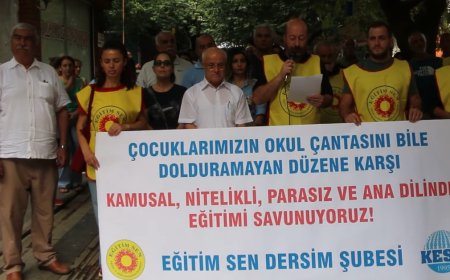 Eğitim-Sen Dersim Şubesi Okul çantası artık lüks, eğitimde eşitsizlik büyüyor