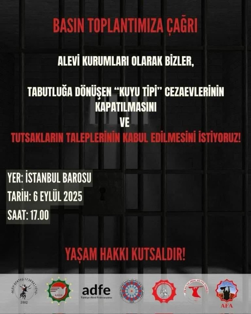 Alevi Kurumlarından Çağrı  Kuyu Tipi Cezaevleri Kapatılsın