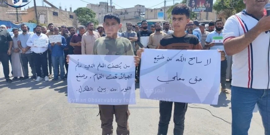 Halep’in İşgal Altındaki Bölgelerinde Öğretmenlerden Maaş ve Eğitim Protestosu