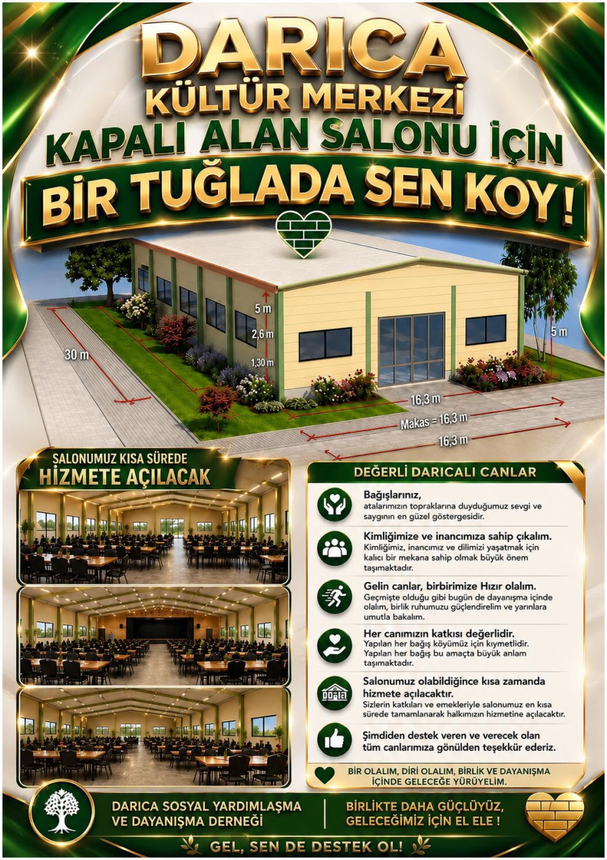 Darıca ve Kürecik Halkına Tarihi Çağrı Gelecek Nesillere Kalacak Eseri Birlikte İnşa Edelim