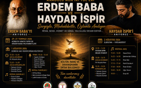 ANADOLU’NUN İKİ KADİM DEĞERİ ERDEM BABA VE HAYDAR İSPİR, KÜLTÜR VE İNANÇ BULUŞMALARIYLA ANILACAK