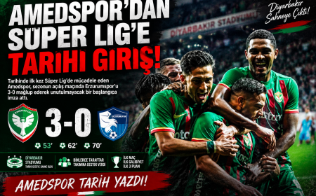 AMEDSPOR’DAN SÜPER LİG’E TARİHİ GİRİŞ  İLK MAÇTA 3 GOLLÜ ZAFER
