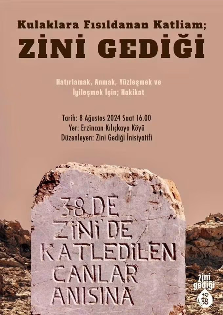 Zini Gediği’nde 88 Yıllık Adalet Arayışı  97 Kürt Alevi Katledildikleri Yerde Anılıyor