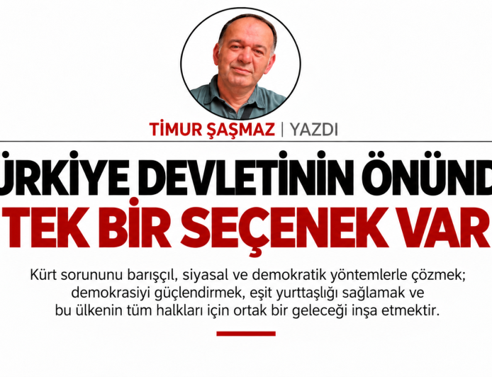 TÜRKİYE DEVLETİNİN ÖNÜNDE TEK BİR SEÇENEK VAR