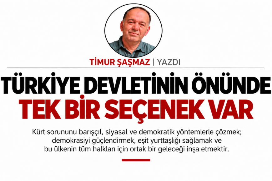 TÜRKİYE DEVLETİNİN ÖNÜNDE TEK BİR SEÇENEK VAR
