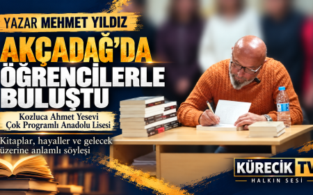 Yazar Mehmet Yıldız, Akçadağ’da öğrencilerle buluştu: Kitaplar, hayaller ve gelecek üzerine anlamlı söyleşi
